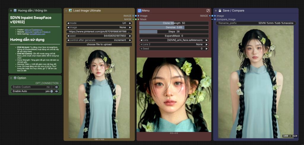SDVN Inpaint Swapface workflow